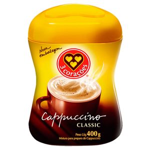 Cappuccino Classic 3 Corações Pote 400 g