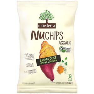 Chips Org.Nuchips 32g Bat.Doce/Erv.Curc.