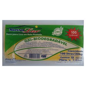 Saco Para Lixo Nosso Lar 100l Com 15 Biodegradável Sustentável