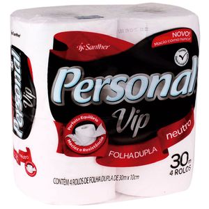 Papel Higiênico Personal C/ 4 Un. Folha Dupla Vip Neutro