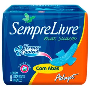 Absorvente Sempre Livre Adapt C/ Abas C/ 8 Un. Agentes Naturais