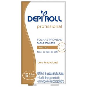 Folha Depilatoria Depiroll Facial Tradicional C/ 8 Un.