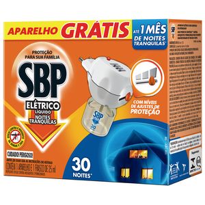 Repelente Elétrico Sbp 35ml 45 Noites Refil Grátis Aparelho