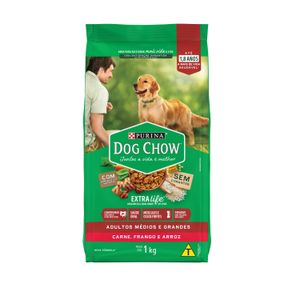 Alimento Cao Dog Chow 1kg Ad.Car/Fgo/Ar