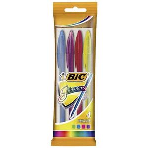 Caneta Esferog.Bic C/4 Schimmer Fashion