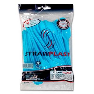 Colher Plast.Strawplast Sob.Az C/50