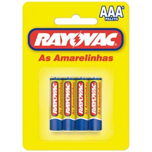 Pilha Rayovac Amarelinha Palito C/4