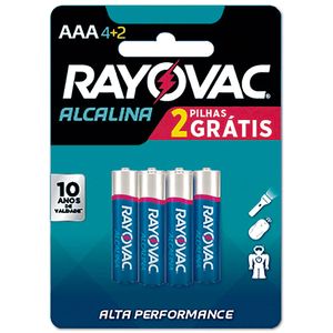 Pilha Rayovac Alcalina Palito Aaa L6p4