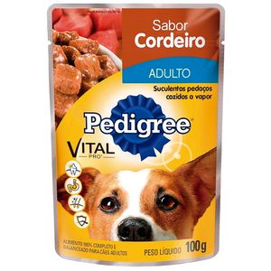 Alimento P/ Cão Pedigree Pouch 100g Adulto Cordeiro Ao Molho