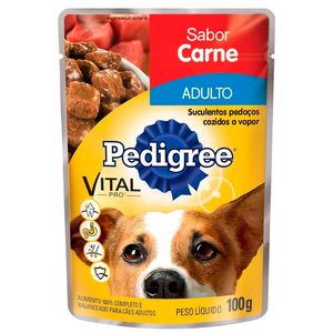 Alimento P/ Cão Pedigree Pouch 100g Adulto Carne Ao Molho