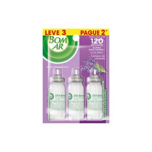 Odorizante Bom Ar 12ml Leve 3 Pague 2 Un. Lavanda Click Spray Refil