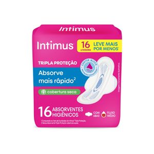 Absorvente Intimus Gel C/16 Seca C/ Abas L+P-