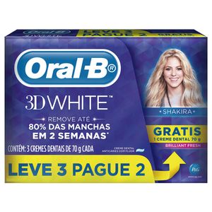 Creme Dental Oral-B 3d White 70g Com 3 Unidades Leve Mais Pague Menos