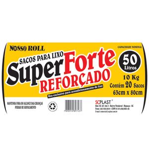 Saco De Lixo Nosso Roll 50l C/20 Reforçado