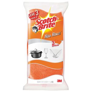 Esponja Scotch Brite C/3 N.Risca Laranja