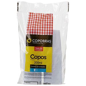 Copo Desc.Copobras 200ml Transp C/50
