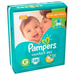 Fralda Pampers Conf.Sec Pods Mega G C/38