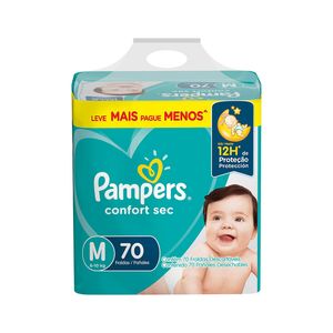 Fralda Pampers Conf.Sec Fortebag M C/70