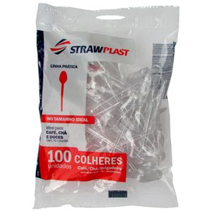Colher Desc.Strawplast Cafe Crist.C/100