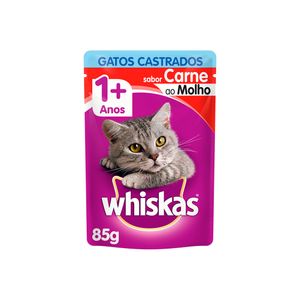 Alimento Gato Whiskas 85g Cast.1+ Carne
