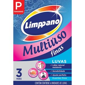 Luva Limppano P Multiuso Finas C/3pares