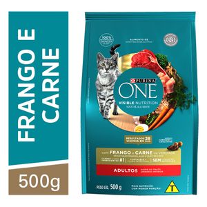 Ração Para Gato Purina One Adulto Frango E Carne 500g