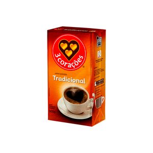 Café Torrado e Moído 3 Corações Tradicional a Vácuo 500g