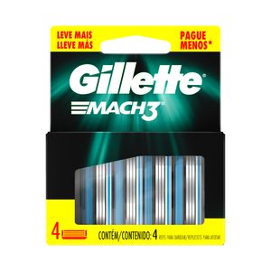 Carga De Aparelho Para Barbear Gillette Mach3 Com 4 Unidades Leve Mais Pague Menos