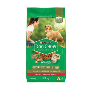 Alimento Cao Dog Chow 1kg Fil.Ca/Fg/Ar