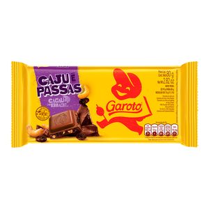 Chocolate Garoto 80g Caju/Passas