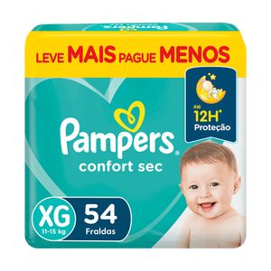 Fralda Pampers Conf.Sec.Fortebag Xg C/54