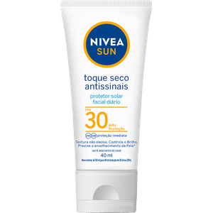 Nivea Sun Protetor Solar Facial Toque Seco Antissinais Fps 30 40ml