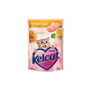 Racao Kelcat 85g Frango Broc.Linhaca