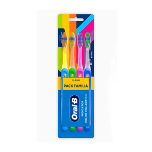 Escova Dental Oral-B C/4un Comp.Color