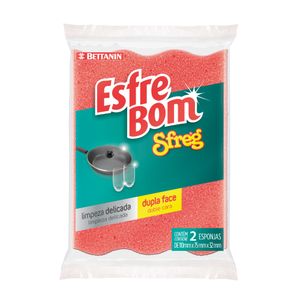 Esponja Esfrebom C/2 Rosa Limp.Delicada