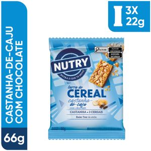Barra Cereal Nutry 66g Cast.Caj/Choc C/3