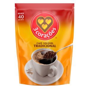 Café Solúvel Tradicional 3 Corações Sache 40g