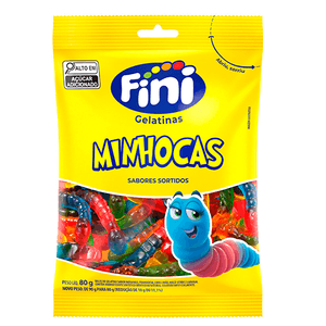 Bala Gelatina Fini 80g Minhocas