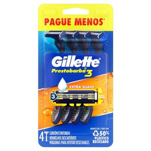 Aparelho Gillette Prestobarba 3 Com 4 Unidades Pague Menos