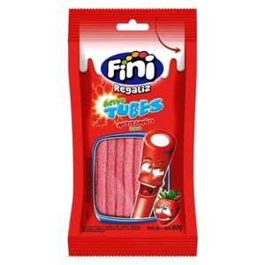 Bala de Gelatina Fini Tubes Morango Cítrico 80g