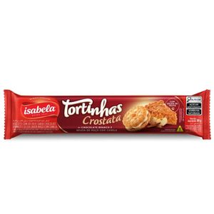 Biscoito Tortinhas Crostalas Isabela Chocolate Branco e Geléia De Maça Com Canela 80g