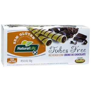 Tubes Free Natural LIife Recheado com Creme de Chocolate 50g Sem Glúten