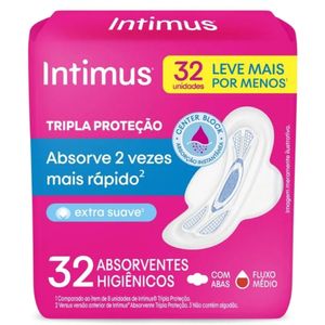 Absorvente Intimus Gel Com Abas Suave Com 32 Unidades