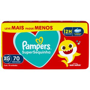 Fralda infantil Pampers Supersequinha Jumbo XG Com 70 Unidades Leve Mais Pague Menos