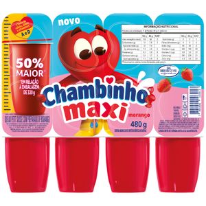 Queijo Petit Suisse Morango Chambinho Maxi Bandeja 480g 8 Unidades