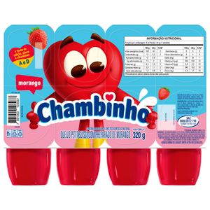 Queijo Petit Suisse Morango Chambinho Bandeja 320g 8 Unidades