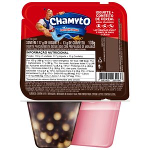 Iogurte Parcialmente Desnatado Morango com Cereais de Chocolate Chamyto Bandeja 130g