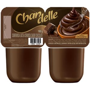 Sobremesa Láctea Chocolate Chandelle Bandeja 180g 2 Unidades
