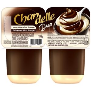 Sobremesa Láctea Chocolate Branco e Meio Amargo Chandelle Duo Bandeja 180g 2 Unidades