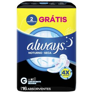 Absorvente Always Noturno Com Abas Seca Com 16 Unidades Leve Mais Pague Menos